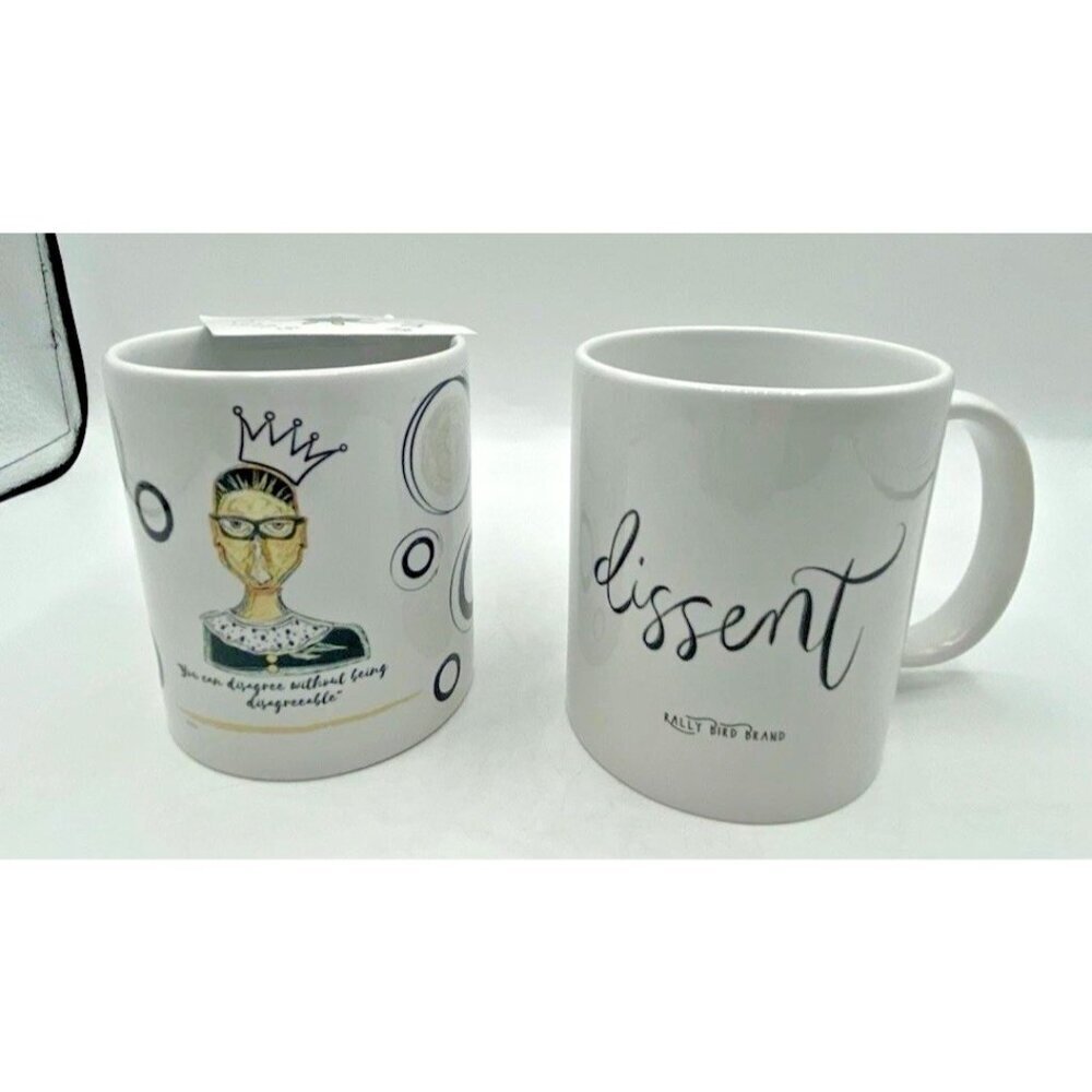 Ruth Bader Ginsburg Mug Lot 2 RBG Dissent Supreme Court Justice Drumm Coffee Cup